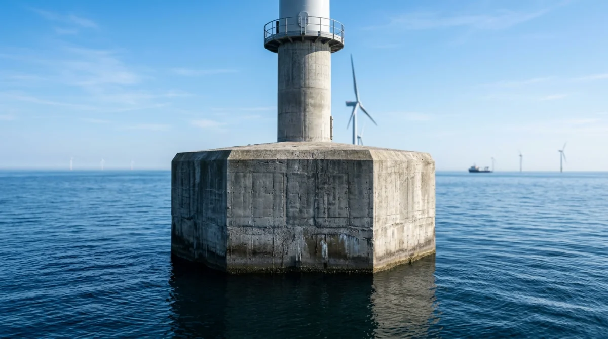 combien de m3 de béton pour une éolienne en mer